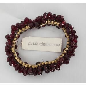 Liz Claiborne New Dark Red Stretch Bracelet, One‎ Size Fits All